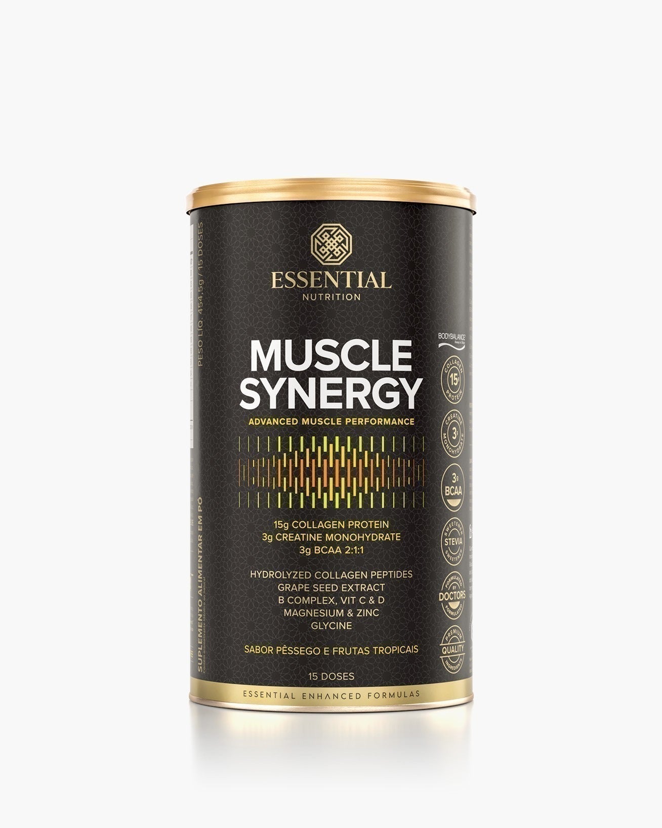 Muscle Synergy Pêssego e Frutas Tropicais Lata 454,5g | 15 doses